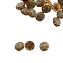 Botão Pezinho Com Strass Metal e Vidro 20L 12mm 150un Luxo