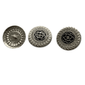 Botão Pezinho Dourado Prata 17mm Metal e Vidro 100un Tipo A
