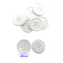 Botão Branco 28mm 4 furos - 50 Peças