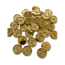 Botão de Costura Dourado 18mm ou 21mm 2 Furos - 50 Unidades