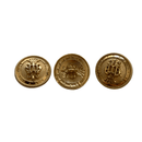 Botão Pezinho Brasão Metal Dourado 22mm 50Un