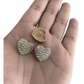 Botão Pezinho Dourado Prata 20mm Metal e Vidro 100un Tipo A
