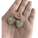 Botão Pezinho Dourado Prata 20mm Metal e Vidro 100un Tipo A