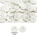 Botão Branco de Costura 18mm 2 Furos - 200 Peças
