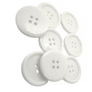 Botão Branco 28mm 4 furos - 50 Peças