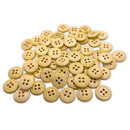 Botão Marrom Claro 15mm 4 furos - 50 peças