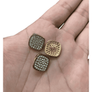 Botão Pezinho Dourado 15mm Metal e Vidro 100un Qualidade A+