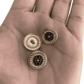 Botão Pezinho Dourado Prata 17mm Metal e Vidro 100un Tipo A