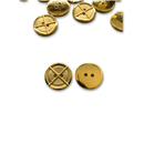 Botão de Costura Dourado 18mm ou 21mm 2 Furos - 50 Unidades