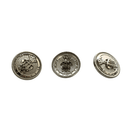Botão Pezinho Brasão Metal Prata 20mm 50Un