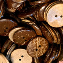 Botão de Coco 18mm 2 Furos - 50 Unidades