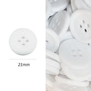 Botão Branco 21mm 4 Furos - 50 Peças