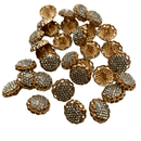 Botão Pezinho Com Strass Metal e Vidro 20L 12mm 150un Luxo