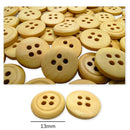 Botão Marrom Claro 13mm 4 Furos - 100 peças