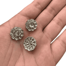 Botão Pezinho Prata 18mm Metal Vidro 100un Qualidade A+ Luxo