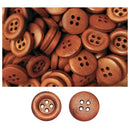Botão Marrom 18mm 4 Furos - 50 Peças