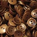 Botão Ouro Velho de Costura  - 18mm 2 Furos - 50 peças