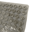 Botão Pezinho Prata 18mm Metal Vidro 100un Qualidade A+ Luxo