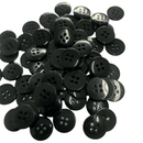 Botão 4 Furos Preto 15mm 50Un