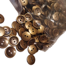 Botão Ouro Velho de Costura  - 18mm 2 Furos - 200 peças - PACOTE FECHADO