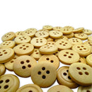 Botão Marrom Claro 15mm 4 Furos - 1000 Peças