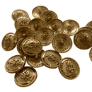 Botão Pezinho Brasão Metal Dourado 22mm 50Un