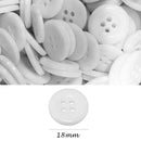 Botão Branco 18mm 4 Furos - 50 Peças