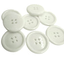 Botão Branco 28mm 4 furos - 50 Peças