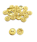 Botão De Costura Dourado 13mm 2 Furos - 50 Unidades