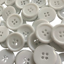 Botão Branco 18mm 4 Furos - 200 Peças - Pacote Fechado