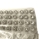 Botão Pezinho Prata 12.5mm Metal e Vidro 100un Tipo A+ Luxo