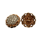 Botão Pezinho Com Strass Metal e Vidro 20L 12mm 150un Luxo
