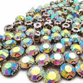 Strass de Rebitar 8mm + Rebite Aço inox - Alto Brilho - 100 Peças