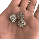 Botão Pezinho Prata 15mm Metal e Vidro 100un Tipo A+ Luxo