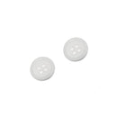 Botão Branco de Costura 15mm 4 furos - 100 Peças