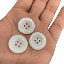 Botão Costura Branco 40L 25mm 4 Furos - 50 peças