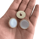 Botão Pezinho Trabalhado 21mm Rose Perolado - 50 Unidades