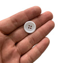 Botão Branco 18mm 4 Furos - 50 Peças