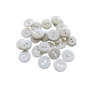 Botão de Costura Camisaria Branco 2 Furos 15mm