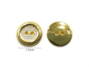 Botão De Costura Dourado 13mm 2 Furos - 1000 Unidades