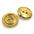 Botão 2 Furos Dourado 13mm 50Un