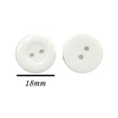 Botão Branco de Costura 18mm 2 Furos - 200 Peças