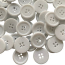 Botão Branco 20.5mm 4 Furos - 50 Peças
