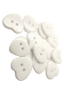 Botão de Costura Branco coração 15mm 2 furos - 500 peças