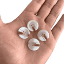 Botão Costura Tartaruga Branco 21mm 4 Furos - 200 peças