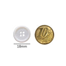 Botão Branco 18mm 4 Furos - 50 Peças