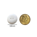 Botão Branco 18mm 2 Furos - 50 Peças