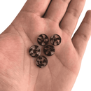 Botão Costura Preto Transparente 2 Furos 12.5mm - 50un