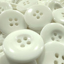 Botão Branco 20mm 4 furos - 200 Peças - Pacote Fechado