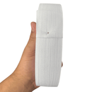 Elástico Crochet Branco Costura 1 Rolo 35mm 25 Metros Liso